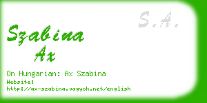szabina ax business card